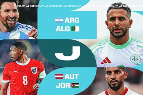 تشكيلات المجموعة العاشرة.. النشامى يترقبون مواجهات الأرجنتين والجزائر والنمسا 