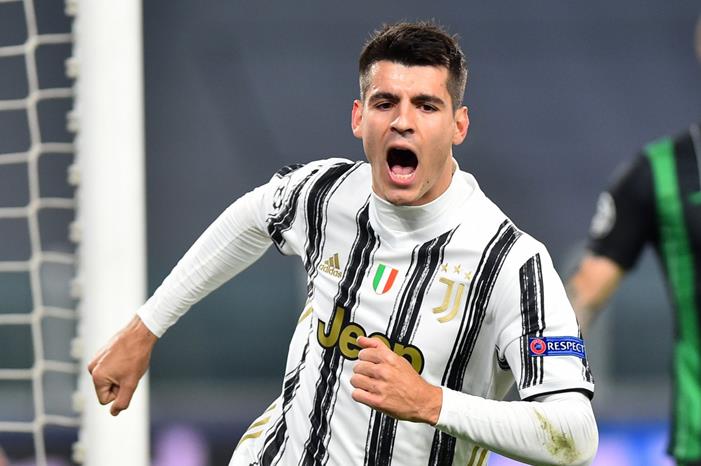 يوفنتوس يضمن التأهل بثنائية موراتا ورونالدو  Morata-Juventus-Ferencvaros
