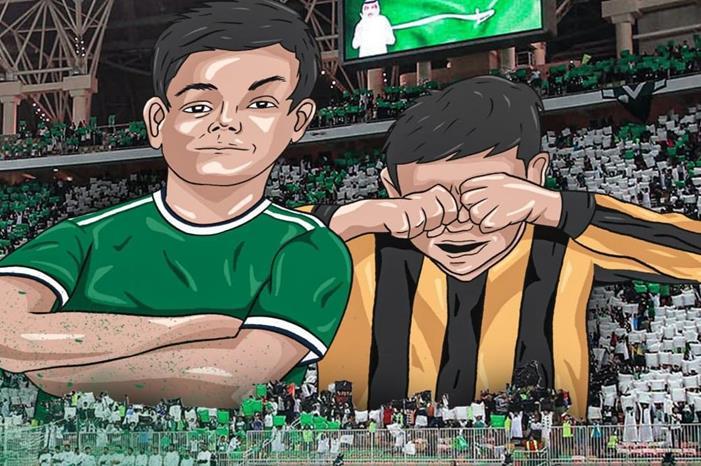 جماهير الاهلي السعودي تدعم الفراعنة ضد جاره الاتحاد بالمونديال جماهير-الأهلي-والاتحاد1696671585
