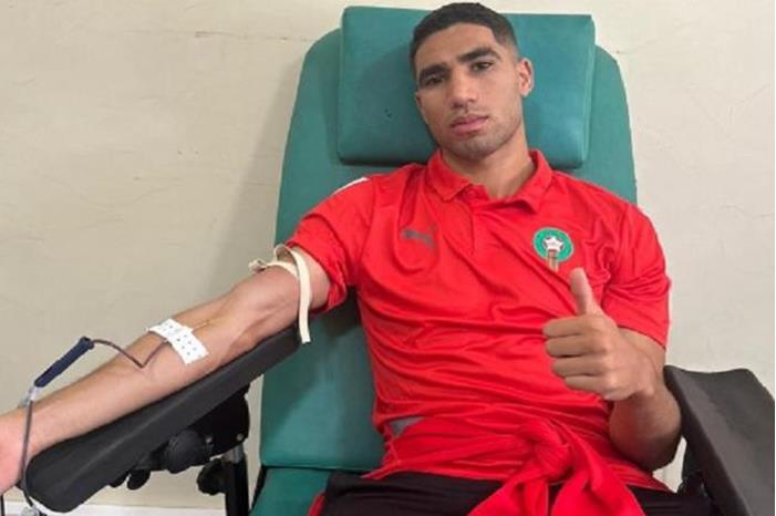 حكيمي ونجوم المنتخب المغربي يشاركون في حملة التبرع لضحايا الزلزال 64fcaaf24236047be121a4e4